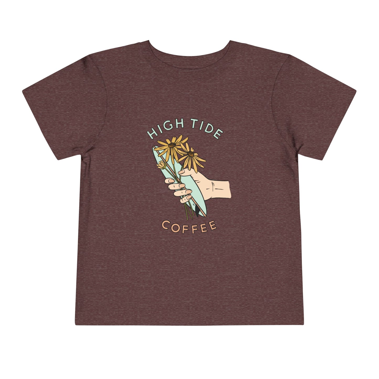 High Tide Coffee Toddler Short Sleeve Tee - Cute Floral Graphic Tee for Kids
