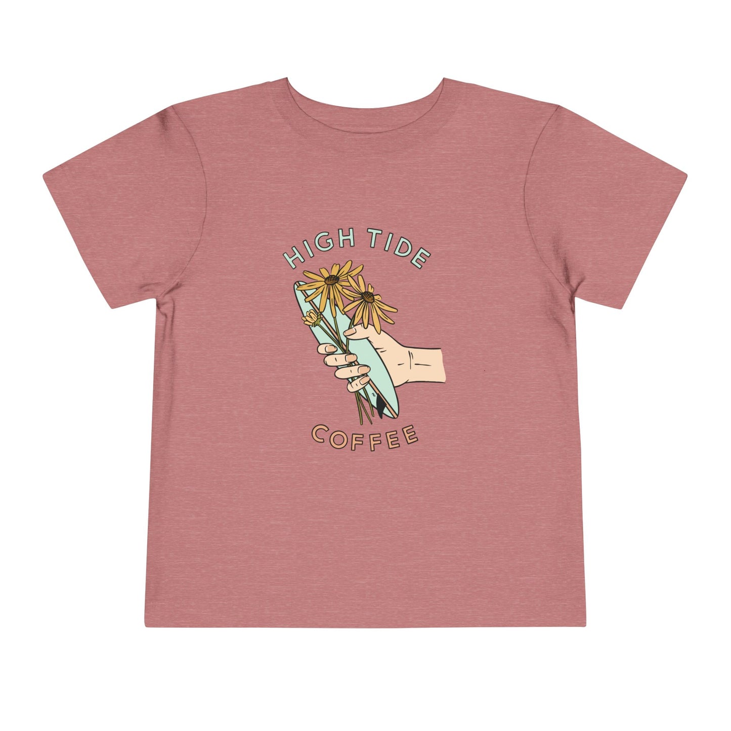 High Tide Coffee Toddler Short Sleeve Tee - Cute Floral Graphic Tee for Kids