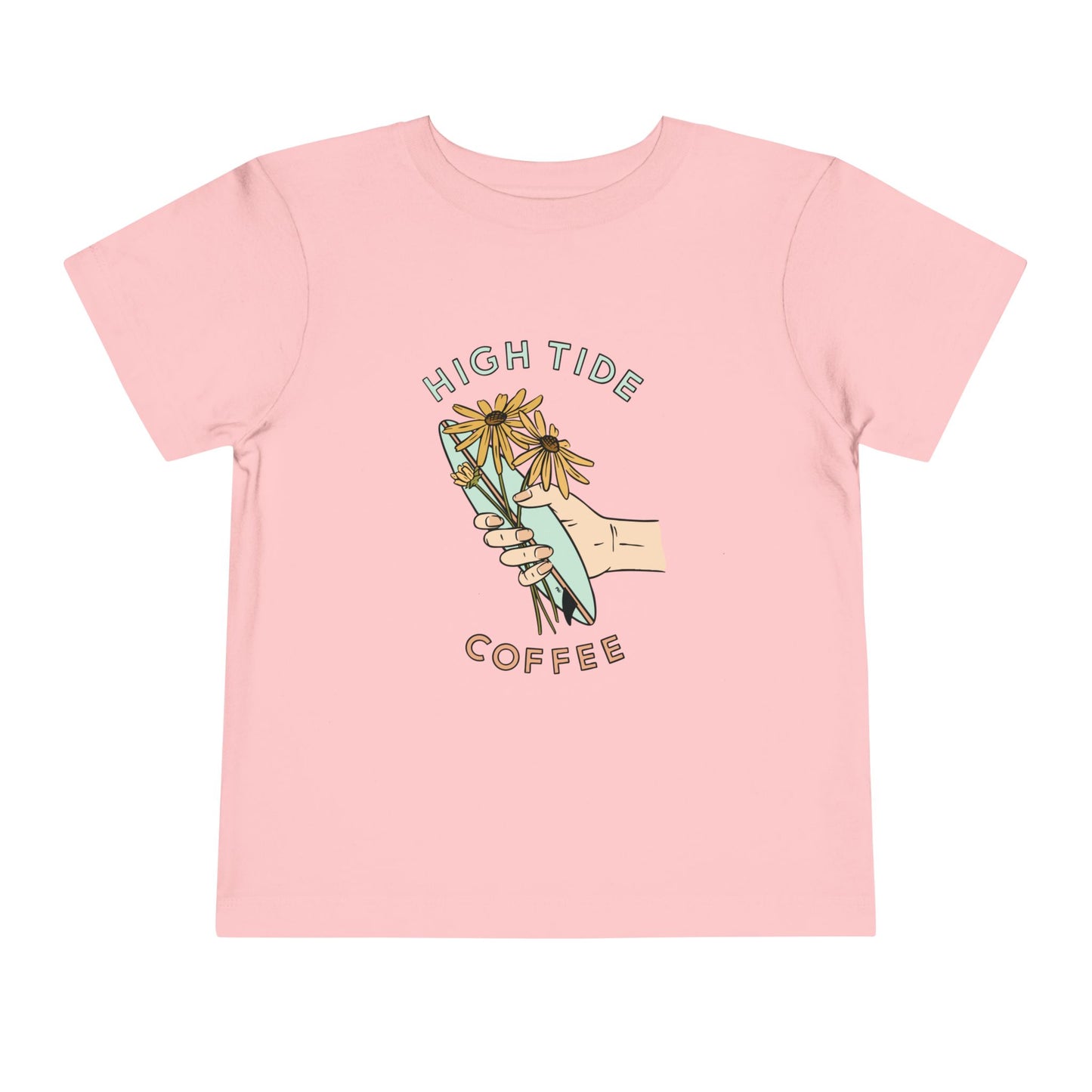 High Tide Coffee Toddler Short Sleeve Tee - Cute Floral Graphic Tee for Kids