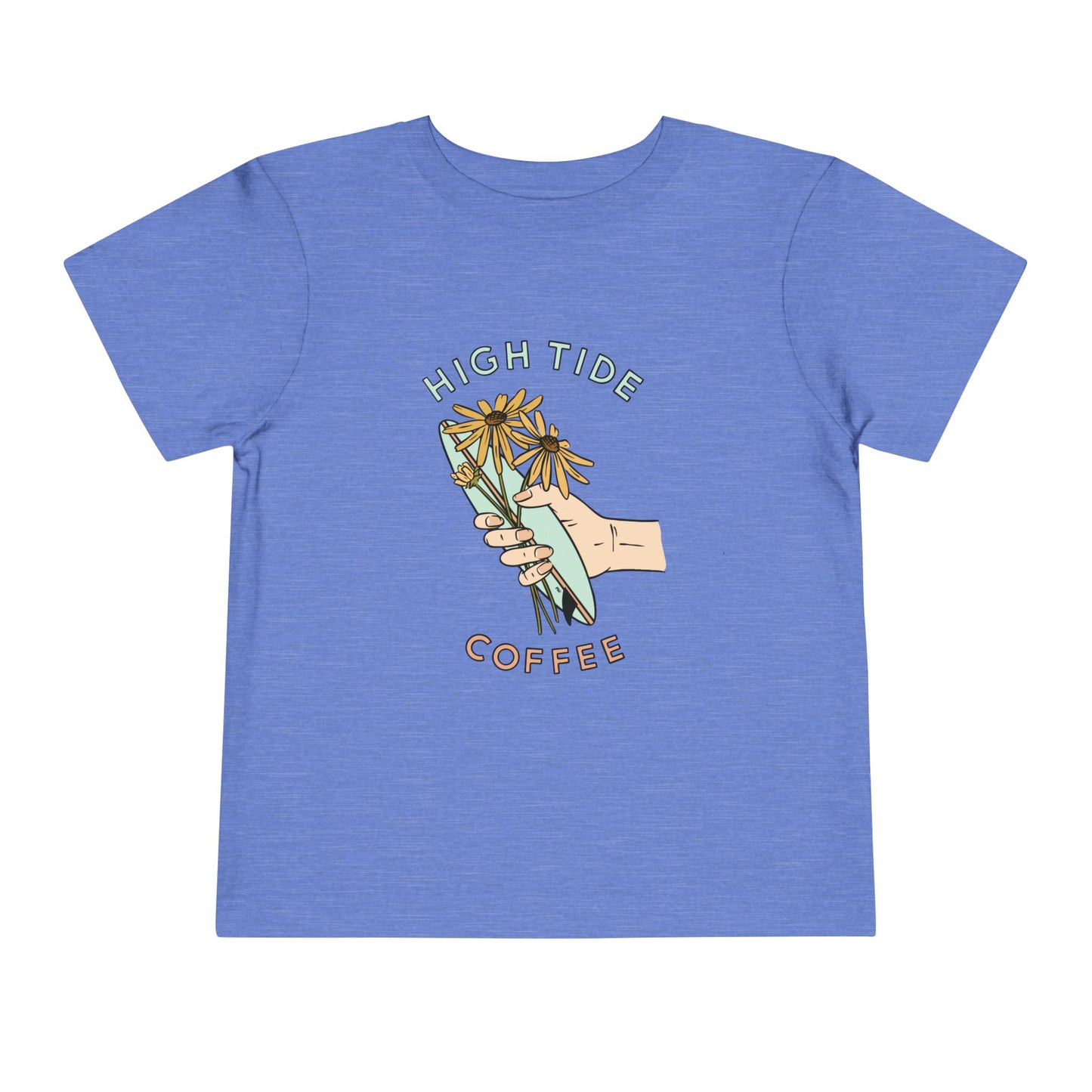 High Tide Coffee Toddler Short Sleeve Tee - Cute Floral Graphic Tee for Kids