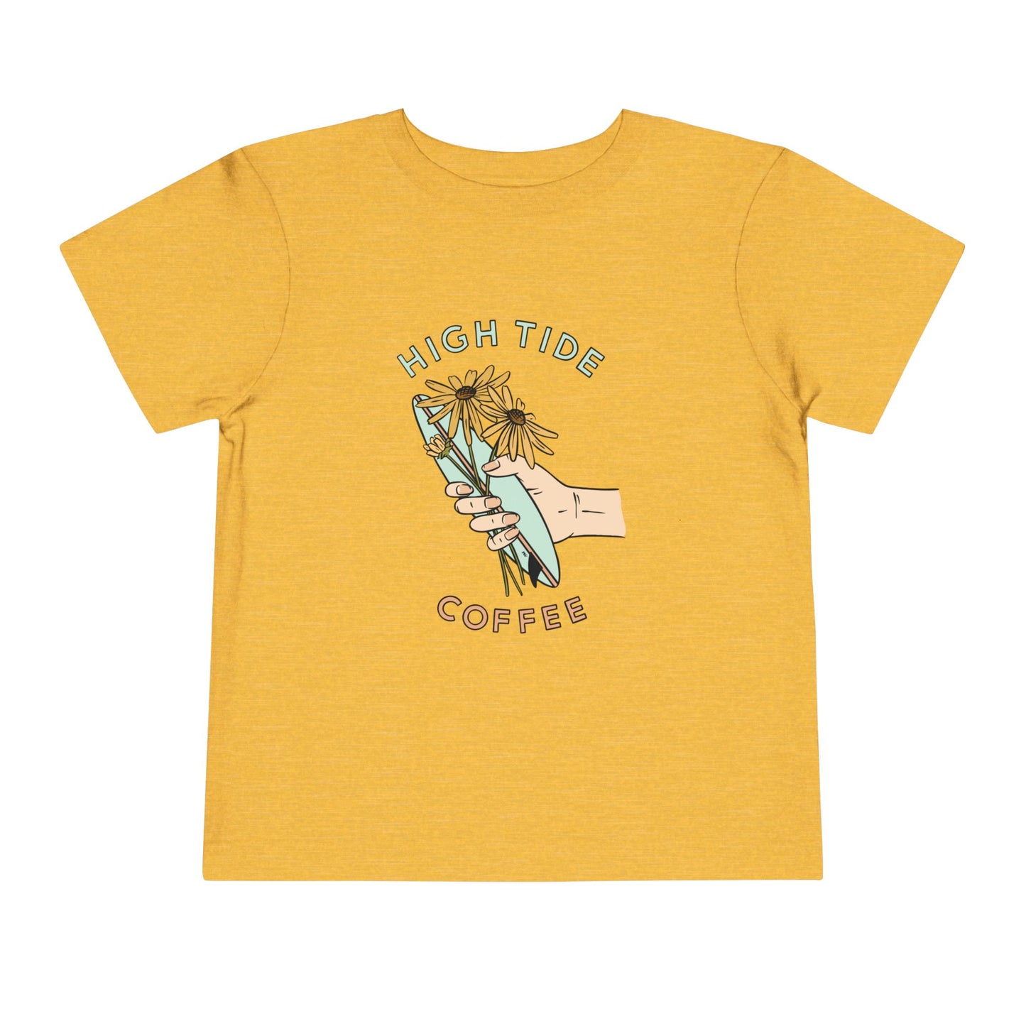 High Tide Coffee Toddler Short Sleeve Tee - Cute Floral Graphic Tee for Kids