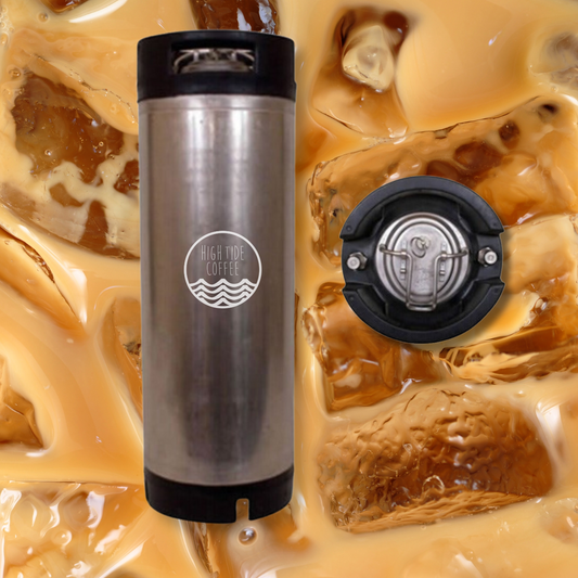 Cold Brew keg with coffee shop logo