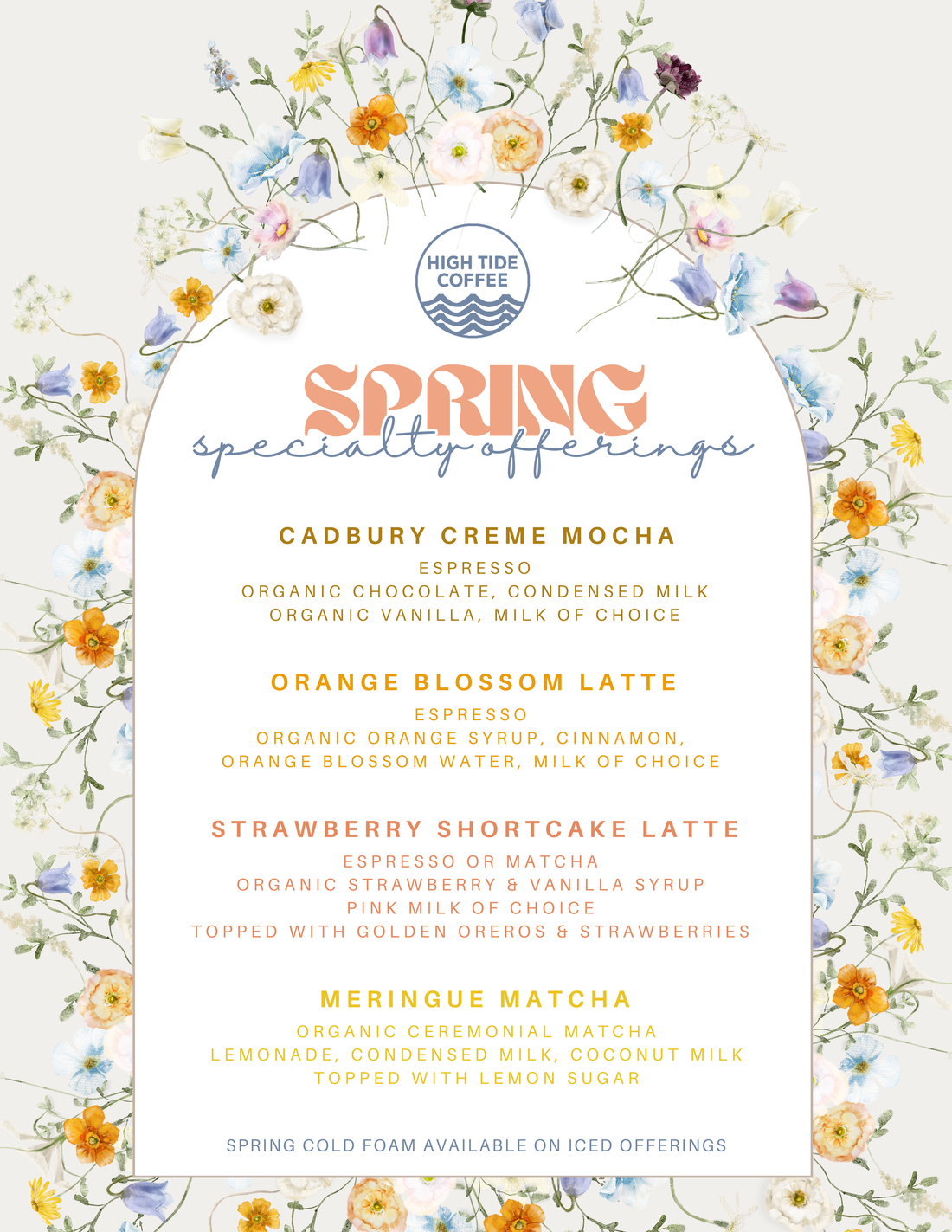 Spring Specialty Offerings