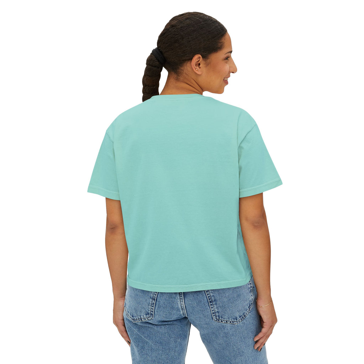 Women's Boxy Tee — Coastal Surf Palm Graphic Cropped T-Shirt